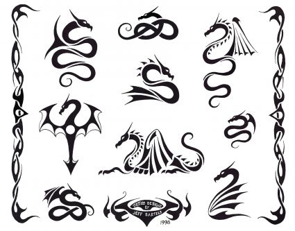 Tribal Dragons Tattoo